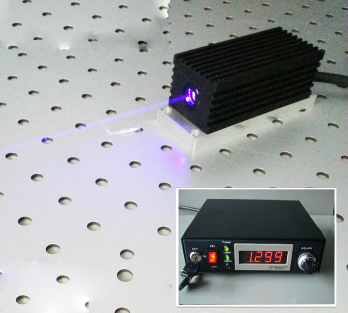 TEM00 405nm 500mW Blue-violet CW laser with power supply , Analog or TTL